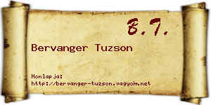 Bervanger Tuzson névjegykártya